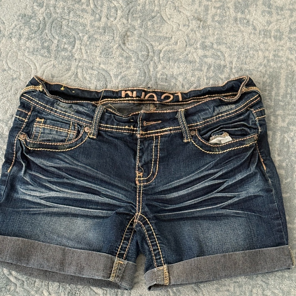 True Religion Blue Denim Shorts